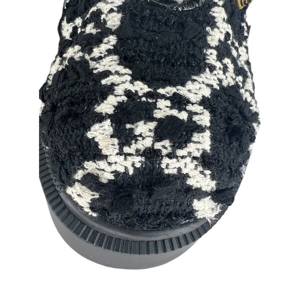 Gucci Tweed GG Monogram Lace Up Combat Ankle Boots - Picture 11 of 15